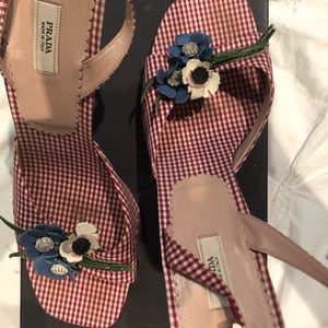 Vintage Prada checkered heels